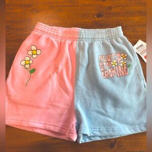 BSR Samii Ryan Smiley never stop growing pink blue split Sweat Shorts